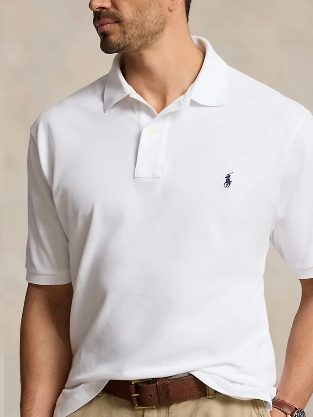 POLO The Iconic Polo Shirt Big & Tall, white and navy